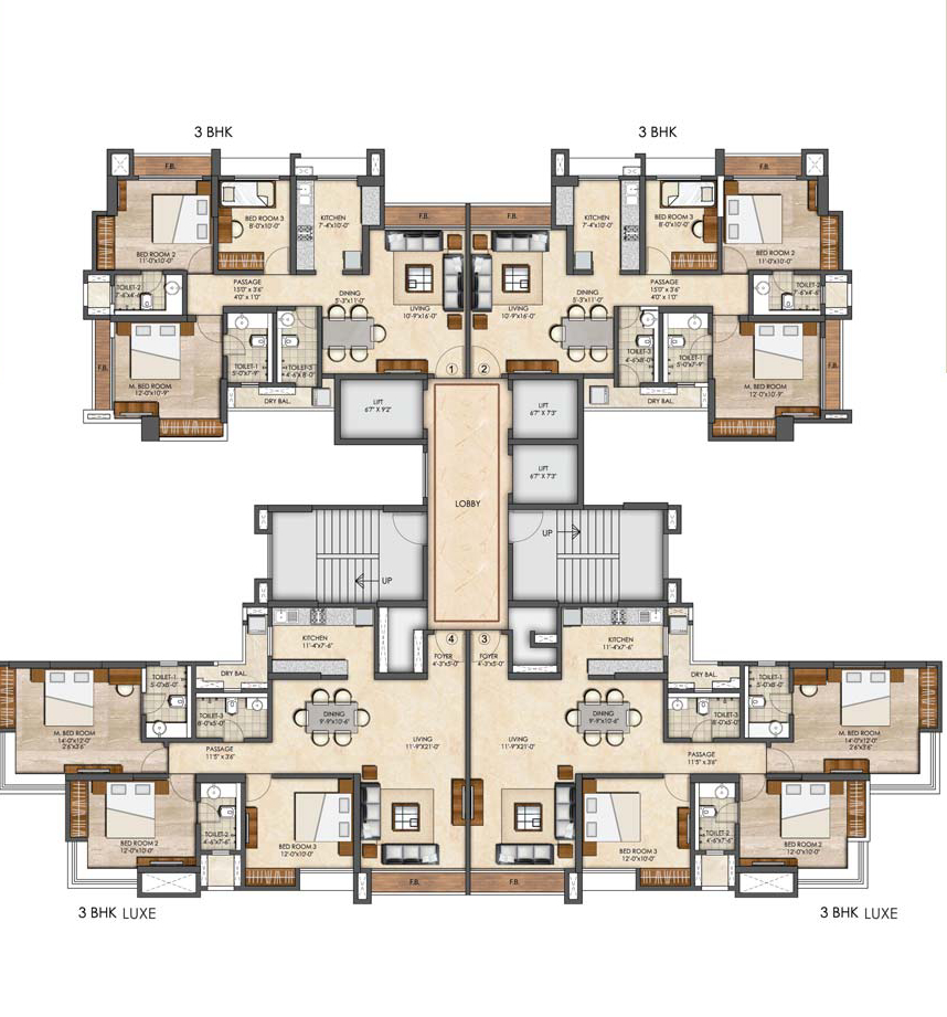 Puravankara Thane 1bhk Floor Plans